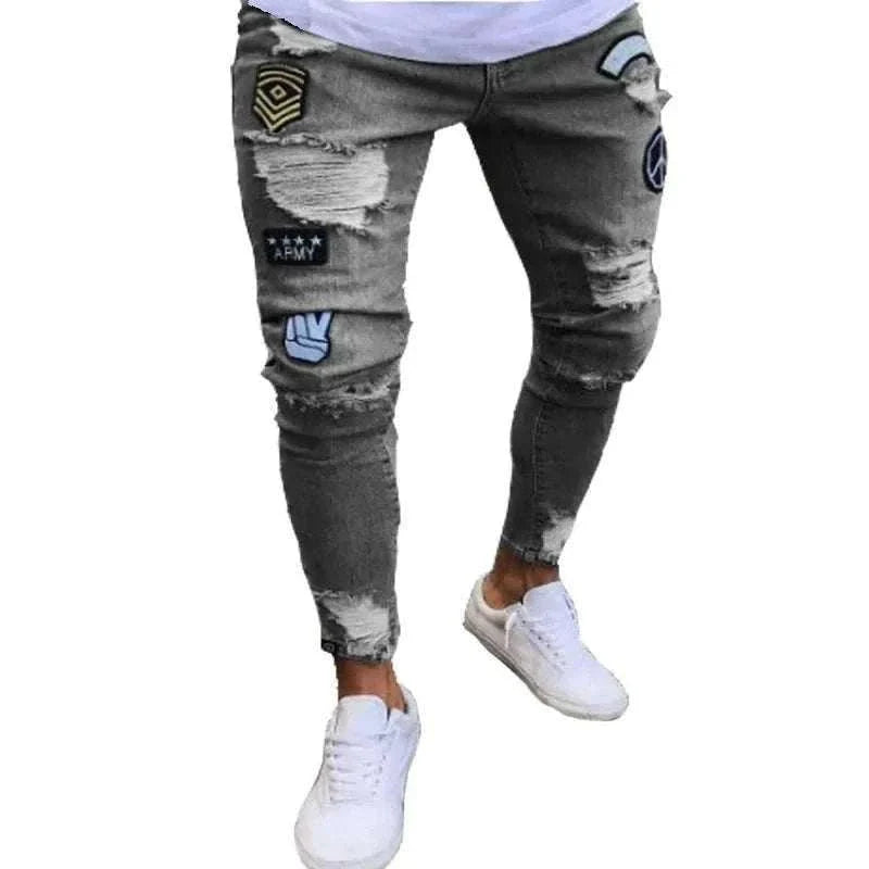 Ripped Jeans Men Stretch